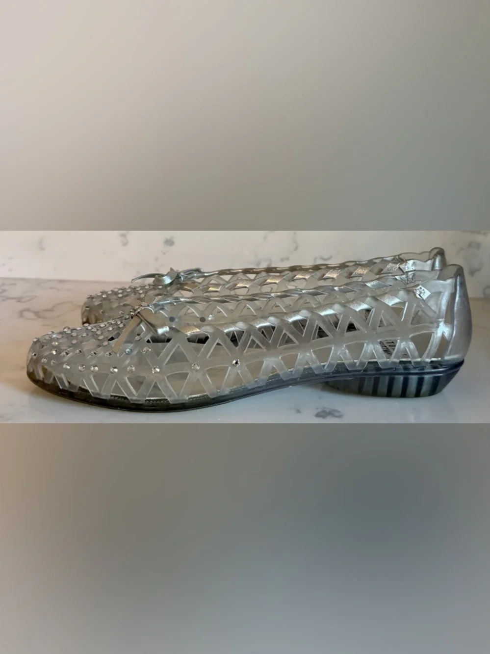 Stuart Weitzman Rhinestone Jelly Ballerina Flats women’s Size 7